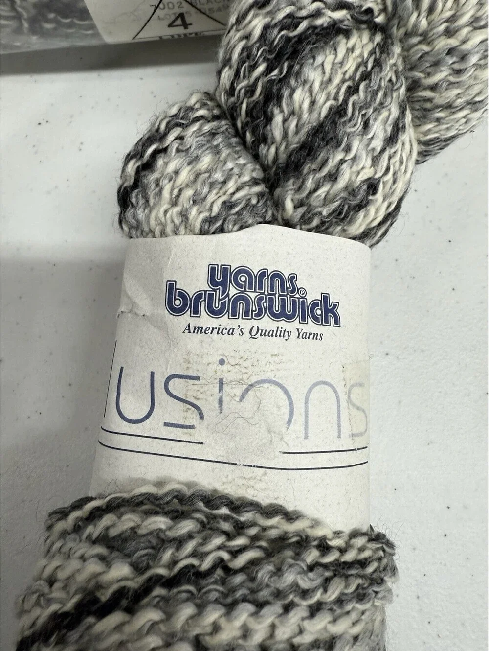 Yarns Brunswick ‘Fusions’ Acrylic/Cotton Shade 7002 Black 9 Skein Lot
